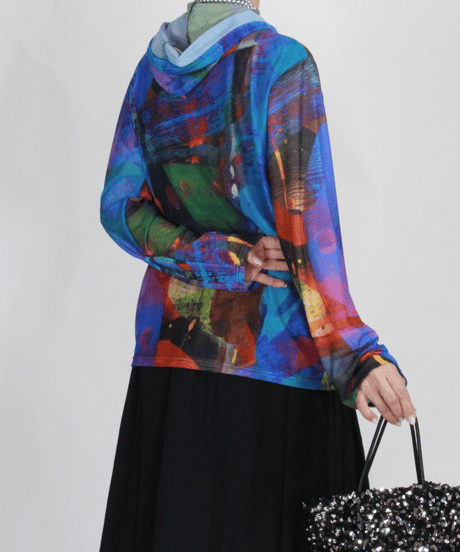 【select】アート柄シアーzipパーカー（258561）