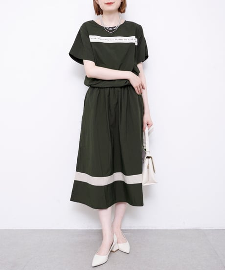 【select】英字ラインTシャツ×ライン入りスカート（セットアップ2点セット商品）19370