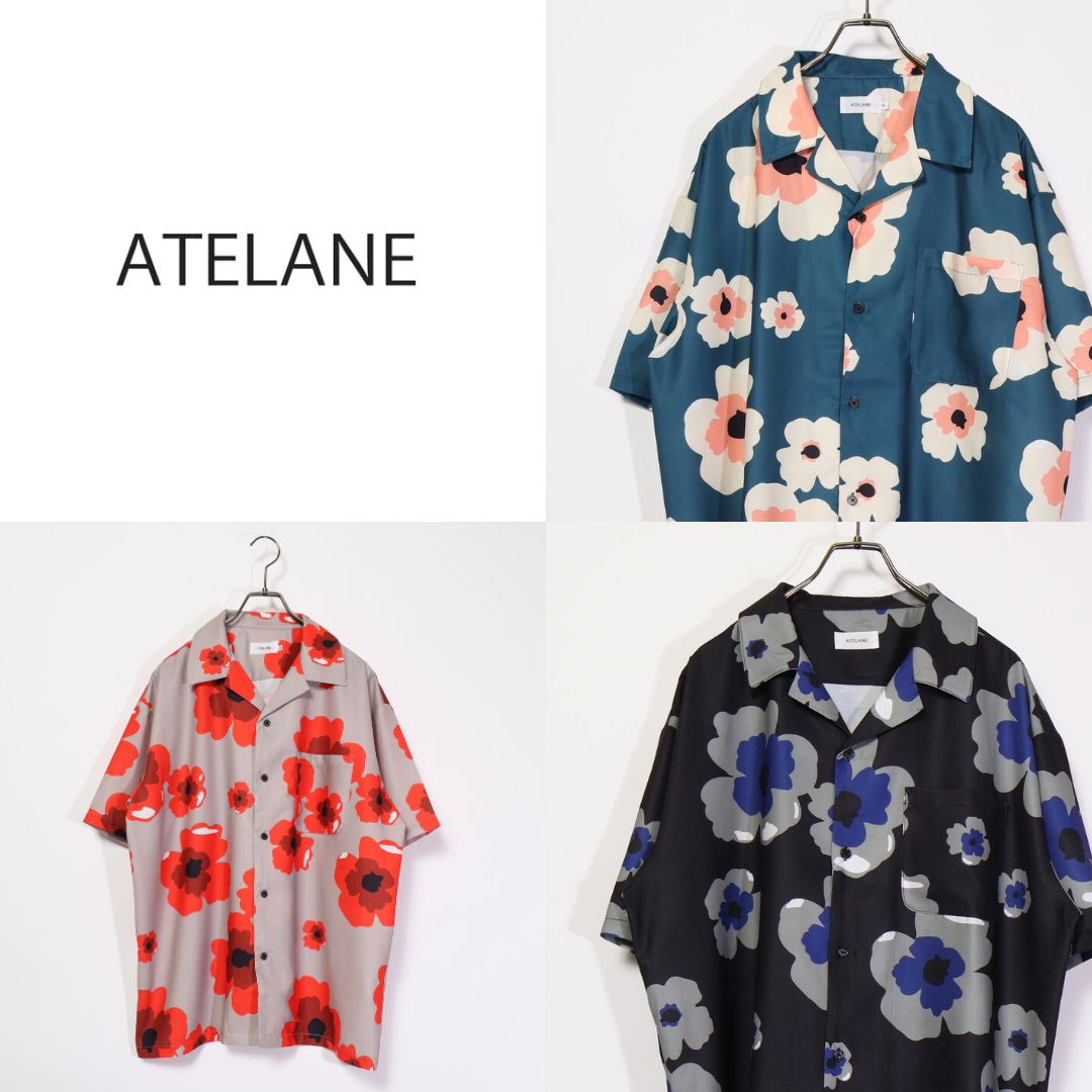 ATELANE アテレーン　メンズ　フラワープリント　デニムジャケット Mサイズ ATELANE アテレーン メンズ フラワープリント デニムジャケット