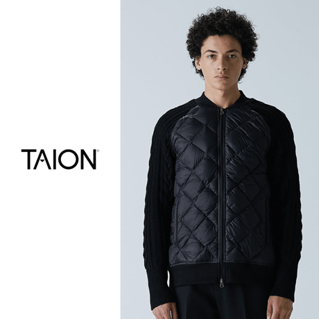 【 TAION 】CITY DOWN+KNIT+SWEAT W ZIP JACKET（UNISEX）(TAION-101SNSWCI)