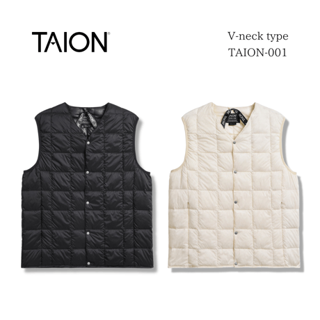 【 TAION 】 V NECK BUTTON DOWN VEST(MENS)(TAION-001)