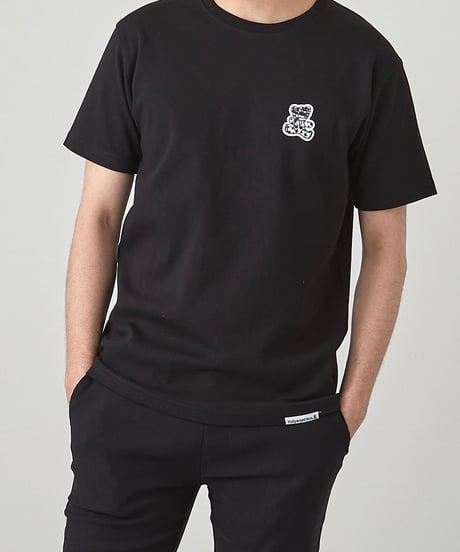 【Hollywood Rich. &】パンクベアワンポイントワッペン半袖Tシャツ（9350）ブラック
