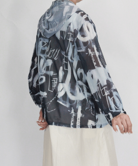 【select】英字総柄シアーzipパーカー（258655）