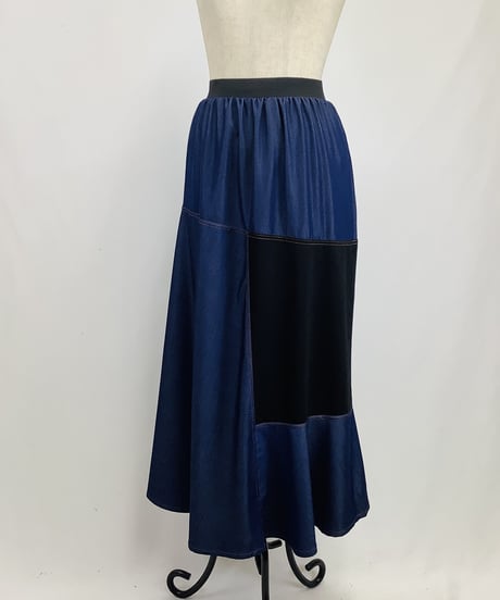 【select】デニム見え素材切替スカート（N26501）