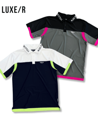 【LUXE/R GOLF】(45617) ストレッチスムース切り替えポロシャツ