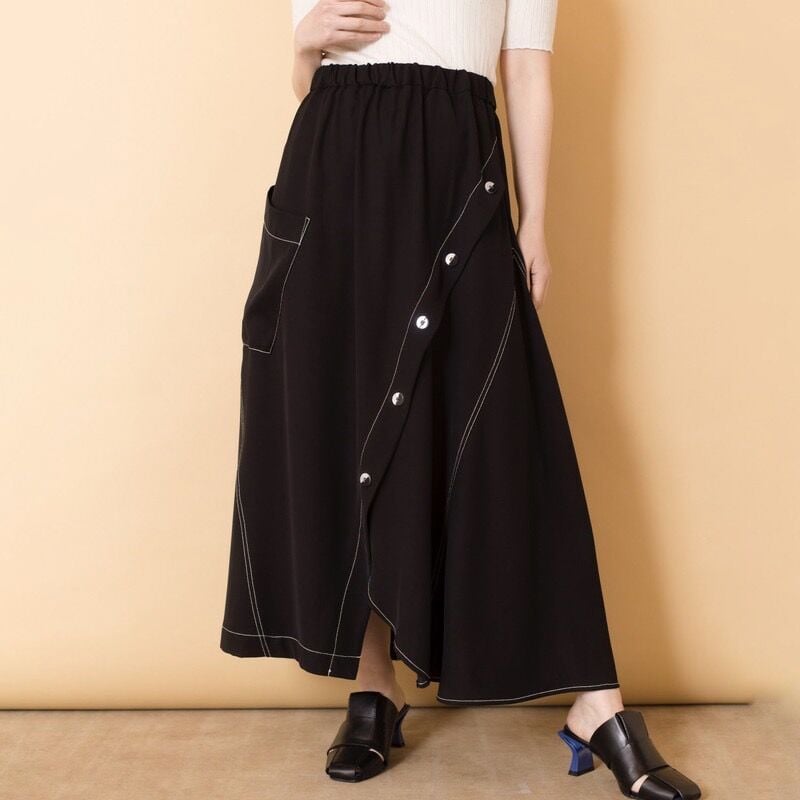 OSMOSIS/オズモーシス loaf 】ステッチ切替アシンメトリースカート  