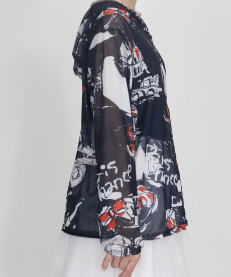 【select】Paris風モノトーンシアーzipパーカー（258654）