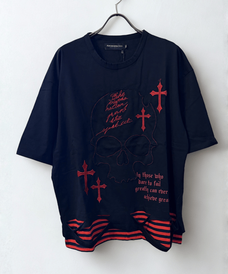 【PSYCHO NATION】スカルクラッシュレイヤードTシャツ（126965）