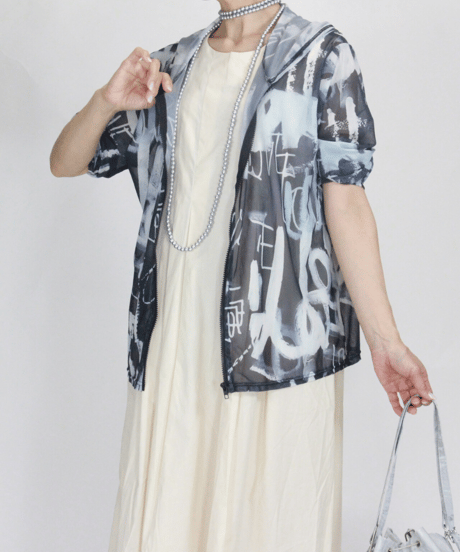 【select】英字総柄シアーzipパーカー（258655）