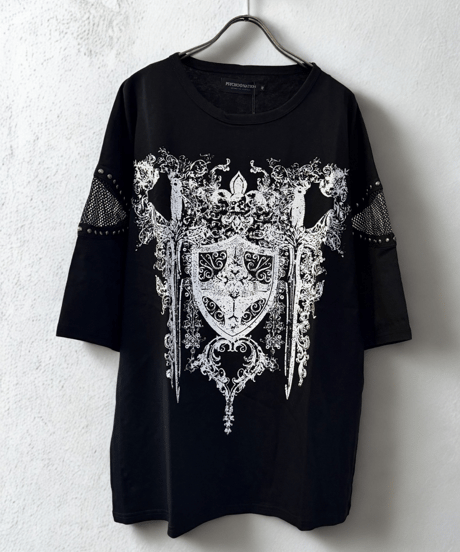 【  PSYCHONATION 】メッシュ切り替えストーンTEE(726805)