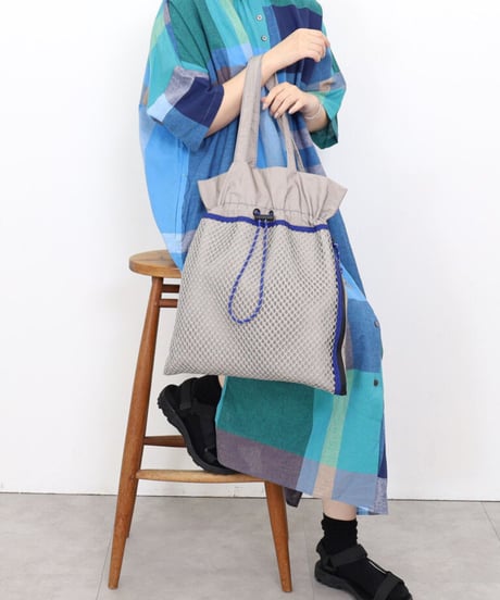 【レディース】mesh pocket drawstring TOTE BAG（11013）