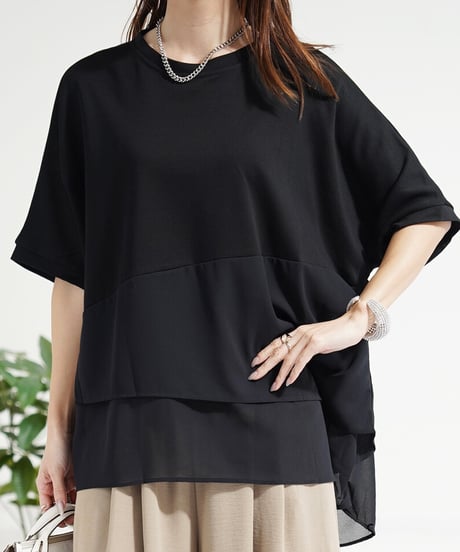 【select】シフォン変形レイヤード切替プルオーバー（0357）