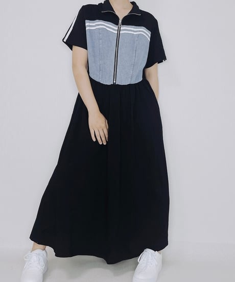 【select】デニム切り替えロングワンピース（77004）
