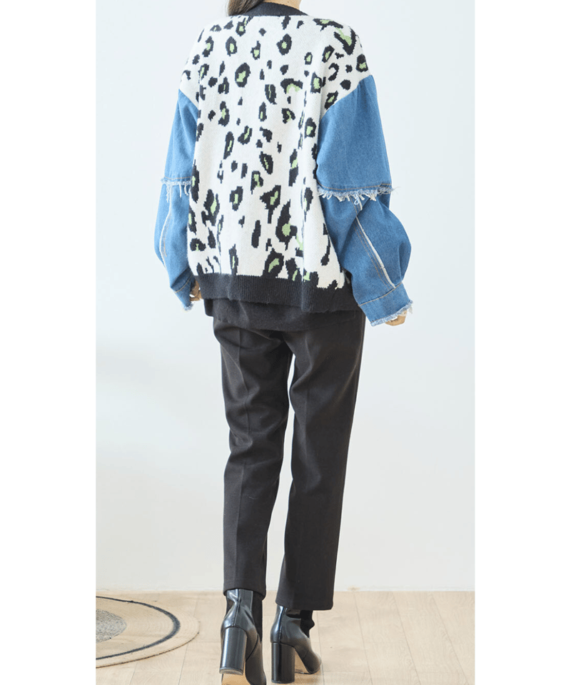 select】袖デニム切り替えニットカーディガン（243） | 一宮市の店舗の