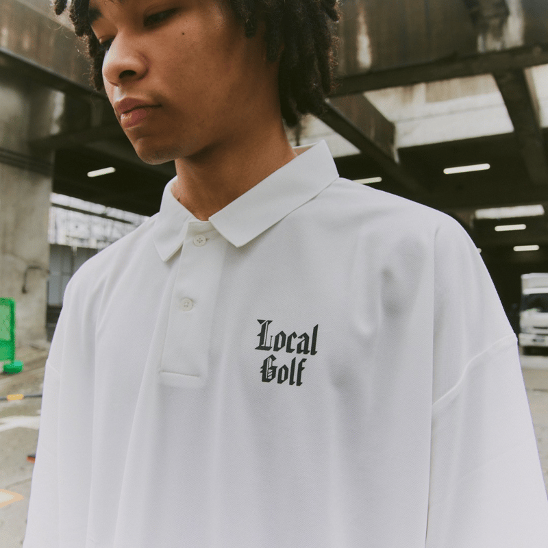 Local GOLF 長袖シャツ S/M 少し水色寄りのホワイトです。