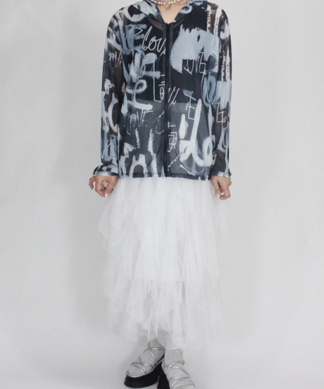 【select】英字総柄シアーzipパーカー（258655）