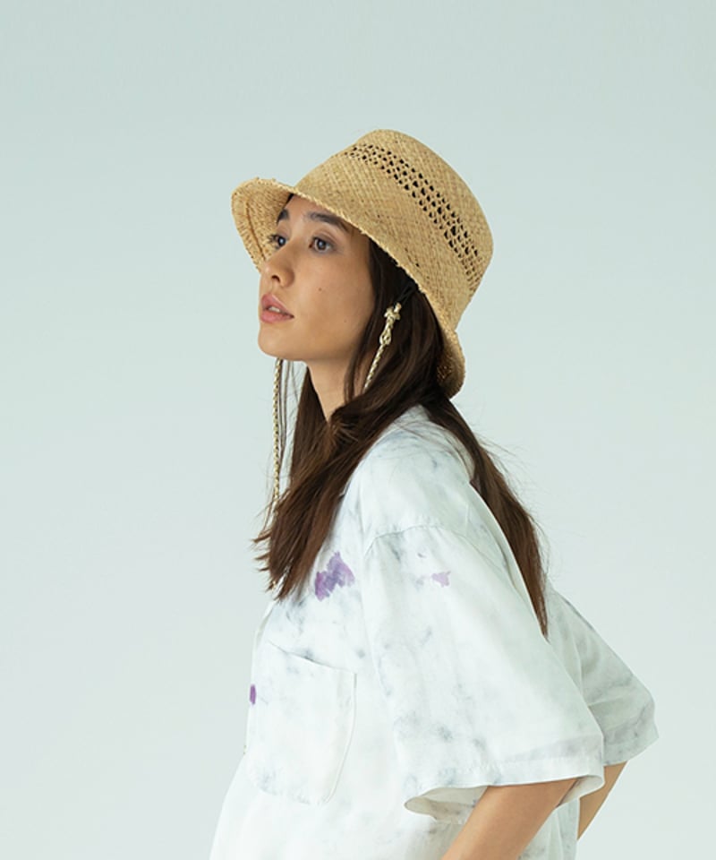 帽子 RAFFIA BUCKET HAT Woven Raffia Bucket Hat | GUESS Factory