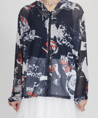 【select】Paris風モノトーンシアーzipパーカー（258654）