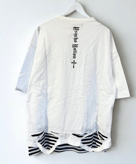 【PSYCHO NATION】スカルクラッシュレイヤードTシャツ（126965）