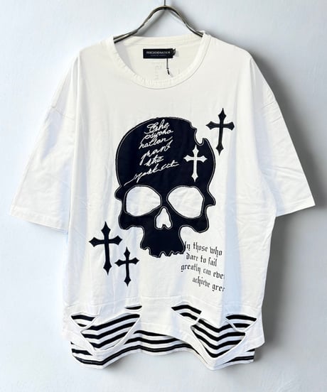 【PSYCHO NATION】スカルクラッシュレイヤードTシャツ（126965）