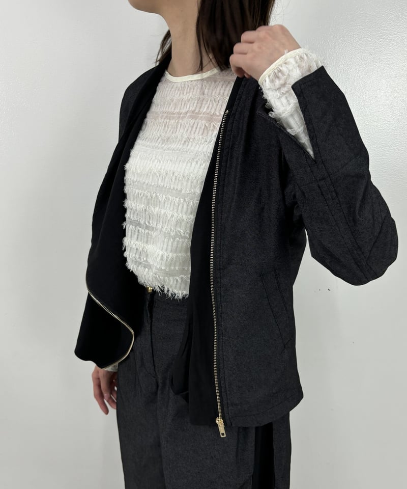 クリスチャンラクロワ　ツイードデニム　異素材切り替え　ドッキングコート クリスチャン・ラクロワ(Christian Lacroix) | 通販・人気