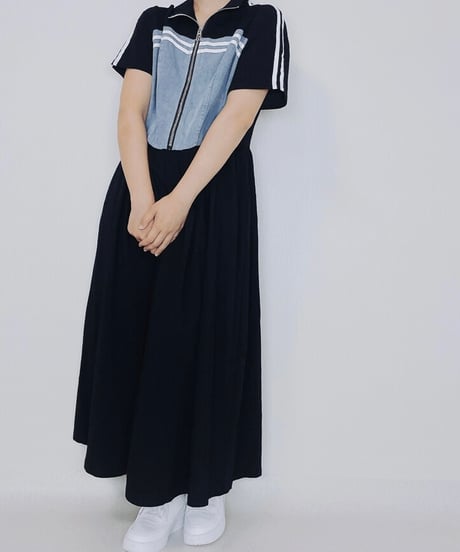 【select】デニム切り替えロングワンピース（77004）