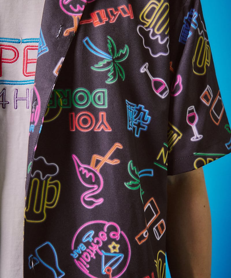 【新品・未使用】YOIDORE 酒ネオンアロハシャツ ブラック YOIDORE】酒ネオンアロハシャツ (825711) ブラック | 一宮市の店舗の