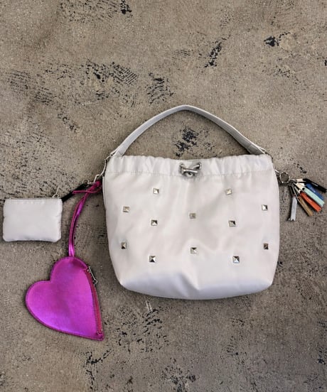 【select】2WAY ♡ スタッズ｜heart pouch studs 2way shoulder（C26001）
