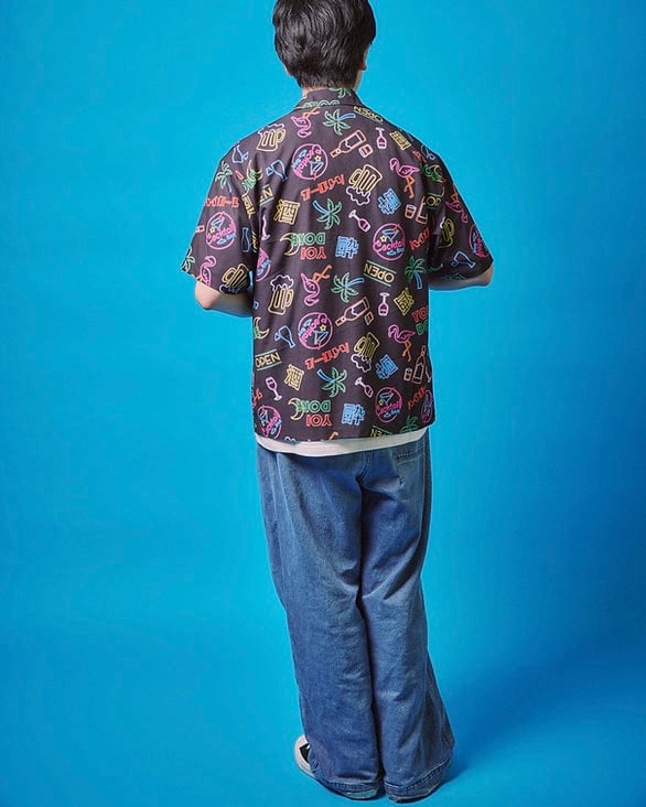 YOIDORE】酒ネオンアロハシャツ (825711) ブラック | 一宮市の店舗の