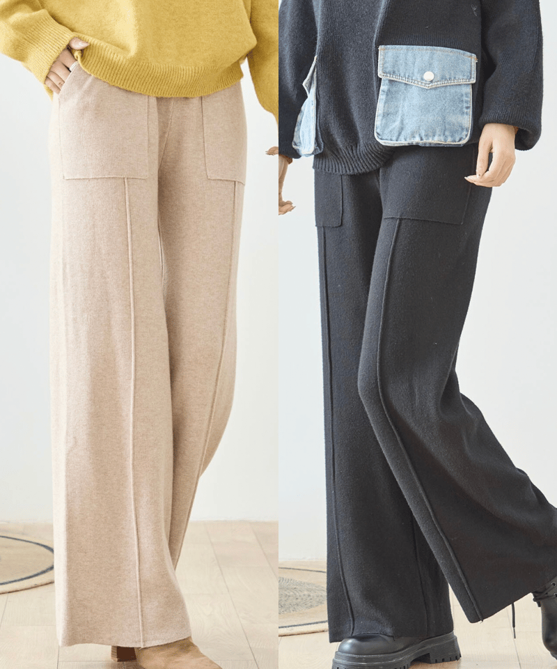 select】センタープレス調ストレートニットパンツ(009) | 一宮市の店舗