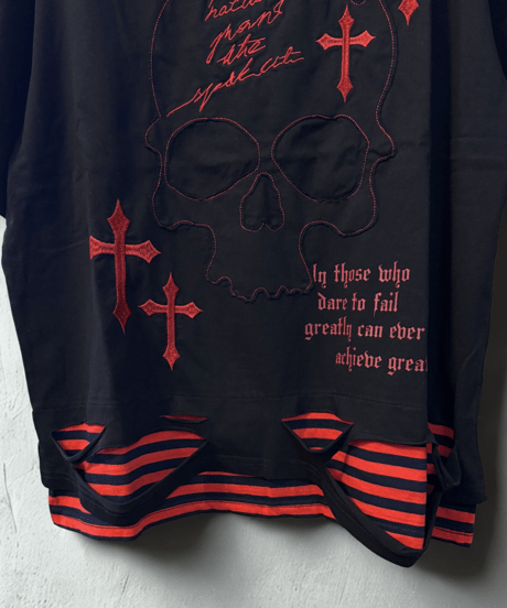 【PSYCHO NATION】スカルクラッシュレイヤードTシャツ（126965）