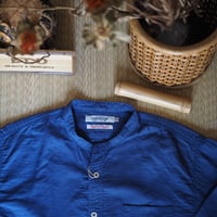 [OMNIGOD womens / オムニゴッド] ダブルガーゼ スタンドカラーワークシャツ【56-975Z】