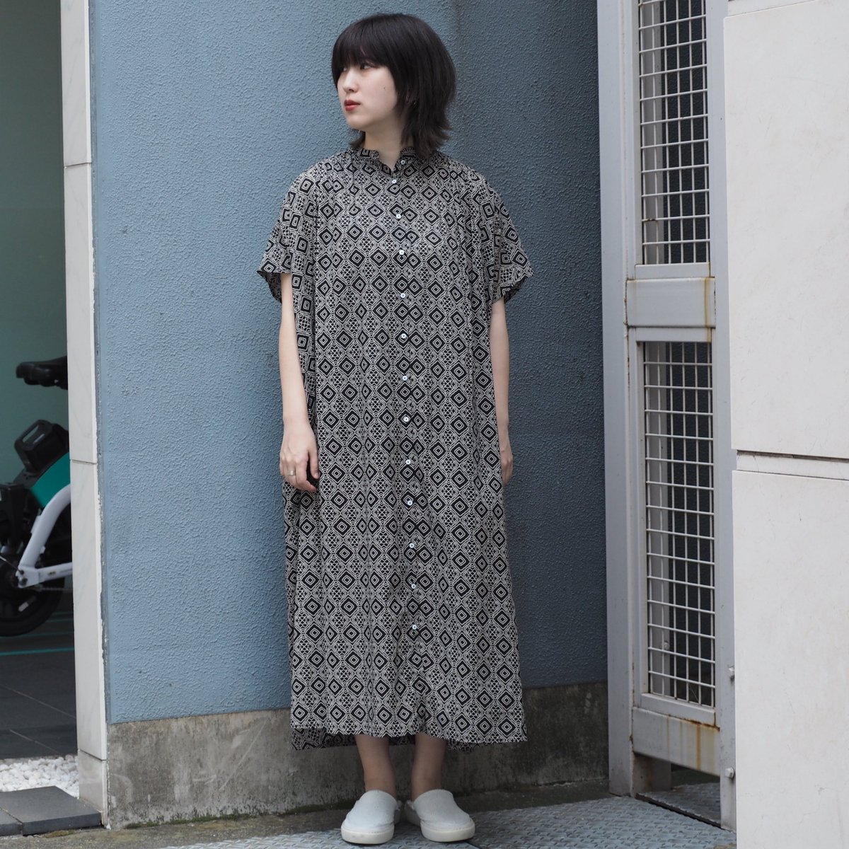 BROCANTE ブロカント インドプリント フロンセワンピース BROCANTE ブロカント インドプリント フロンセワンピース