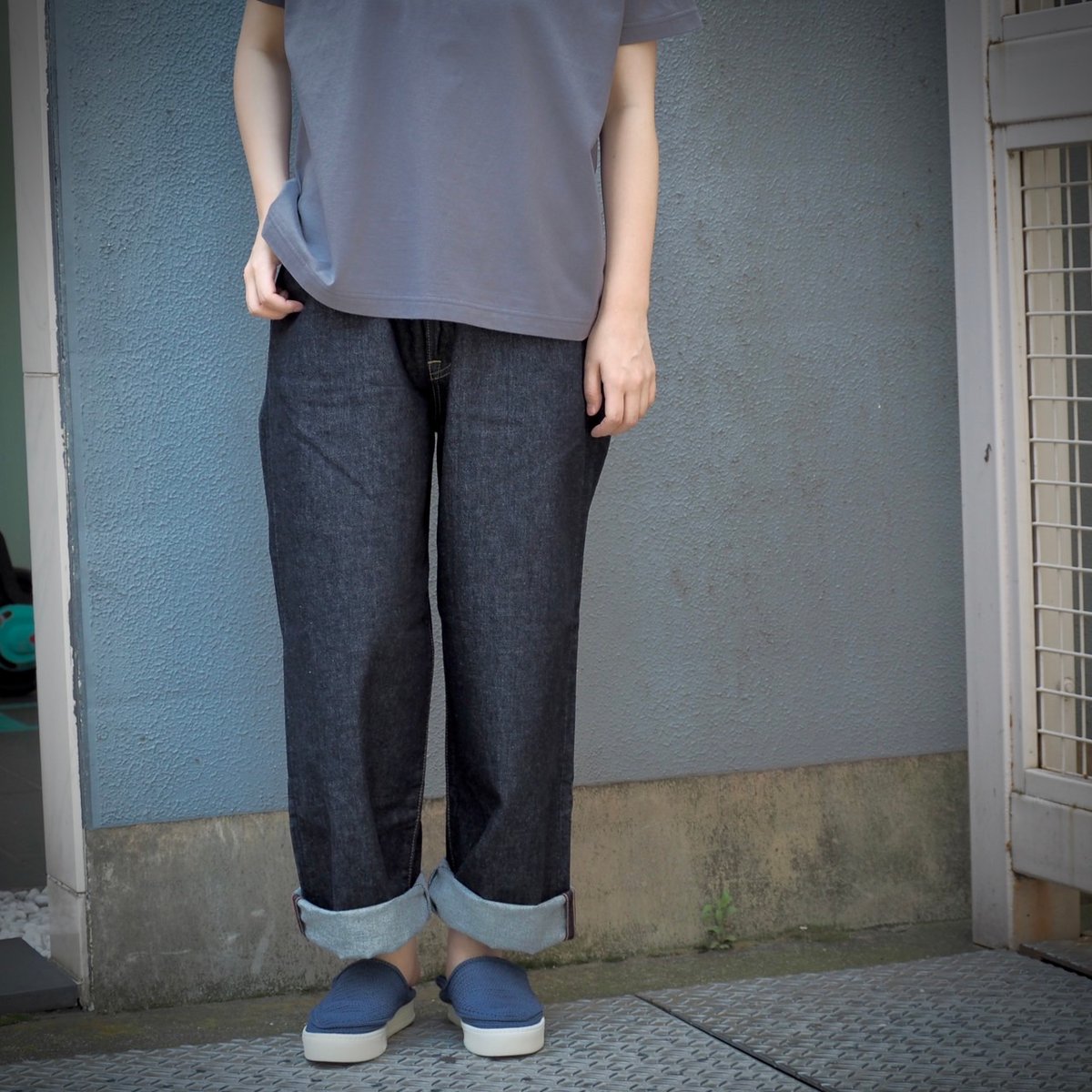 OMNIGOD unisex] 11.5ozセルビッチデニム 5Pイージールーズ