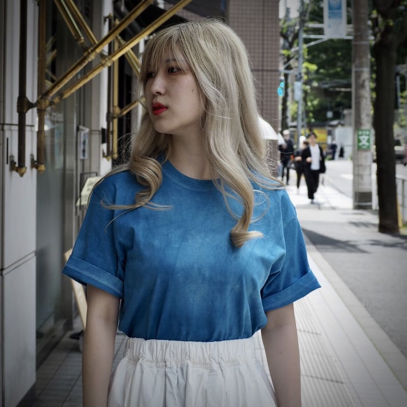 EDO unisex]インディゴ染め半袖Tシャツ | EDO-STORE