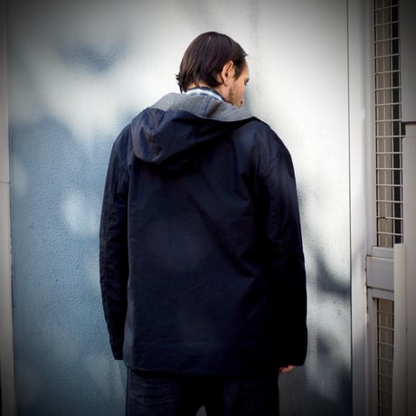 [ OMNIGOD unisex / オムニゴッド ] ＮＣブラックインディゴクロス×コットンウールツイル フードジャケット