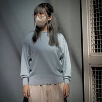 [EDO]コットンカシミヤゴム編みクルーネックニット
