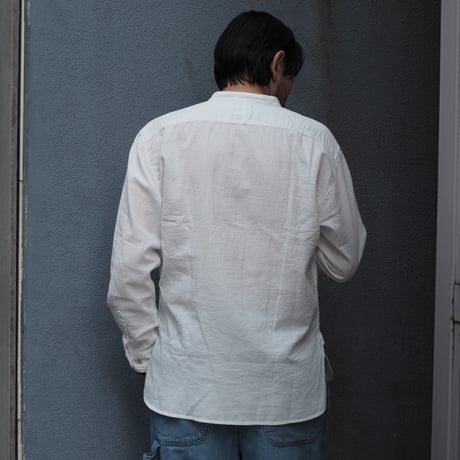 [OMNIGOD mens / オムニゴッド] ダブルガーゼ スタンドカラーワークシャツ【56-414Z】