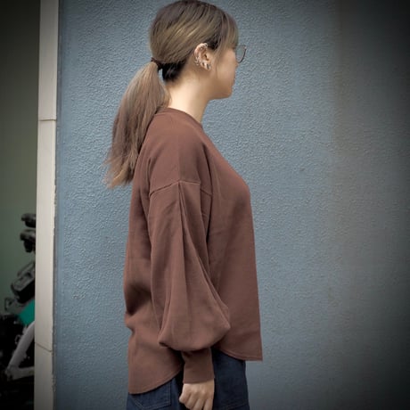 [Brocante / ブロカント] 度詰ワッフル モンシェットロンTシャツ