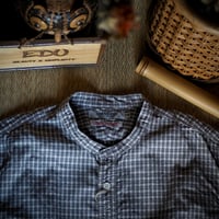 [OMNIGOD womens / オムニゴッド] オリジナルギンガムチェックシャンブレー スタンドカラーワークシャツ【56-976X】