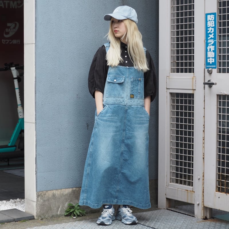 オムニゴッドデニムオーバーオールスカート OMNIGOD womens] 10ozデニム オーバーオールスカート | EDO-STORE