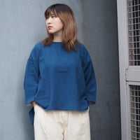 [Brocante / ブロカント] コットンインディゴパナマ バトーシャツ