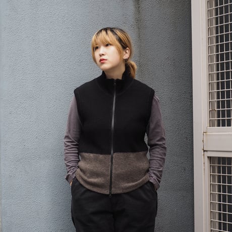 [OMNIGOD unisex / オムニゴッド] ウーレンクォーター ジップアップベスト