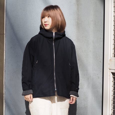 [ OMNIGOD unisex / オムニゴッド ] ＮＣブラックインディゴクロス×コットンウールツイル フードジャケット