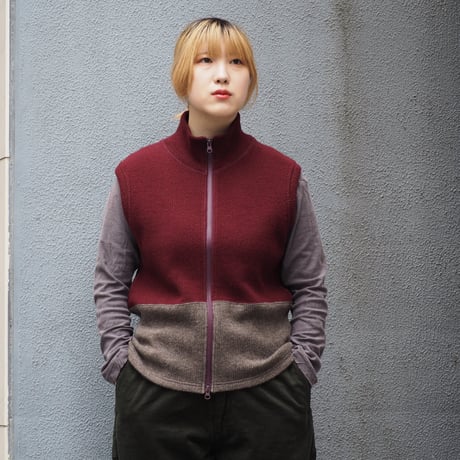 [OMNIGOD unisex / オムニゴッド] ウーレンクォーター ジップアップベスト