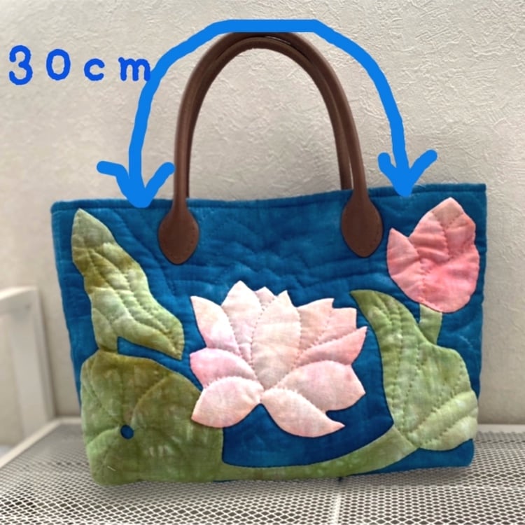 サンプル完成品 横長トート ロータス | Hawaiianquilt KAIOLOHIA