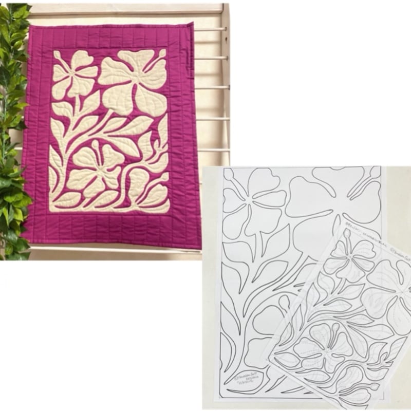 ハワイアンキルトタペストリー大判ハイビスカスとアンセリウム　マルチカバー 20fw-hk8080hibi7.jpg