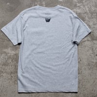 piwang バックプリント ポケットTシャツ『杢グレー』