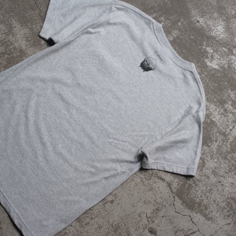 piwang バックプリント ポケットTシャツ『杢グレー』