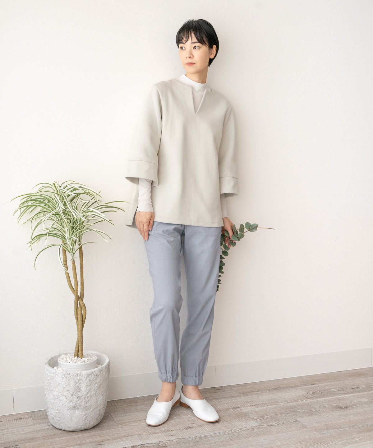 草木染め ヨガウエア　“浄化のログウッド染め” パンツ　ジョッパーズパンツ 洗える/伸縮性/草木染め】コットンリネン ヘムバンドストレッチ